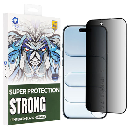 Защитно фолио Privacy Lito D+ Max Strong за Apple iPhone 17 Air, закалено стъкло, Full Glue
