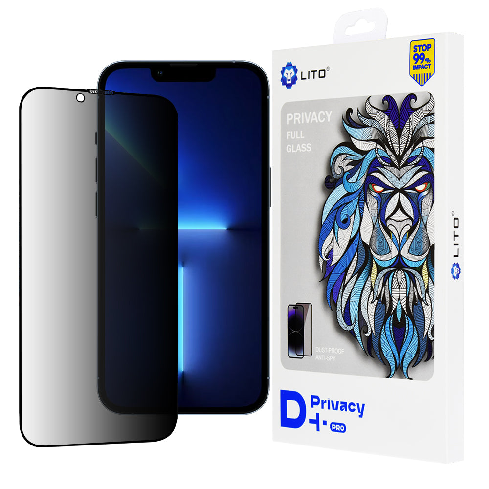 Протектор за екран Privacy Lito D+ Pro за Apple iPhone 14 Plus / 13 Pro Max, закалено стъкло, пълно залепване