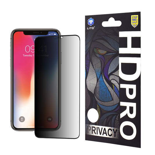 Протектор за екран Privacy Lito HD Pro за Apple iPhone 11 Pro / XS / X, закалено стъкло, пълно залепване