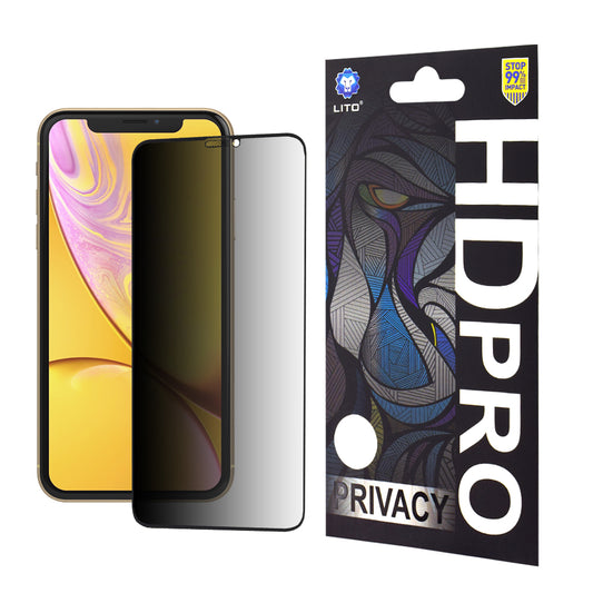 Протектор за екран Privacy Lito HD Pro за Apple iPhone 11 / XR, закалено стъкло, пълно залепване
