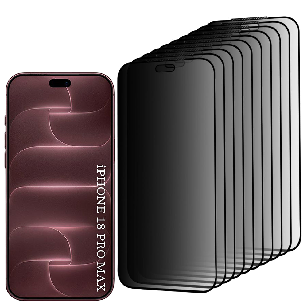 Защитно фолио за екран Privacy Lito HD Pro за Apple iPhone 18 Pro Max, закалено стъкло, Full Glue, комплект от 10 броя