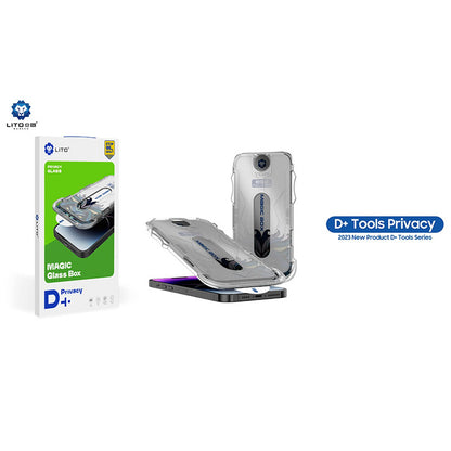 Защитно фолио Privacy Lito Magic Glass Box D+ Tools за Apple iPhone 14 Pro Max, закалено стъкло, Full Glue