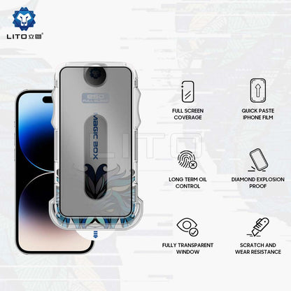 Протектор за екран Privacy Lito Magic Glass Box D+ Tools за Apple iPhone 16 Pro, закалено стъкло, пълно залепване
