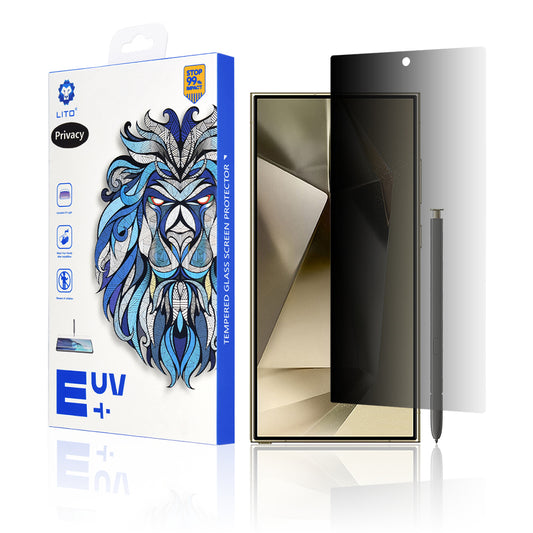 Протектор за екран Privacy Lito за Samsung Galaxy S24 Ultra S928, закалено стъкло, UV лепило, 3D
