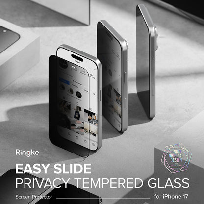 Privacy Screen Protector Ringke Easy Slide for Apple iPhone 17 Air, Tempered Glass, Full Glue, Set of 2 pieces