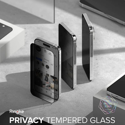 Защитно фолио Privacy Ringke за Apple iPhone 15 Pro, закалено стъкло, Full Glue