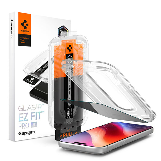 Протектор за екран Privacy Spigen GlastR EZ FIT Pro HD за Apple iPhone 18 Pro Max, закалено стъкло, Full Glue AGL12034