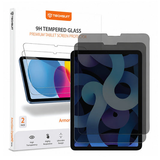 Протектор за екран Privacy Techsuit ArmorGlass CrystalHD за Apple iPad Pro 11 (2022), закалено стъкло, пълно залепване, комплект от 2 броя
