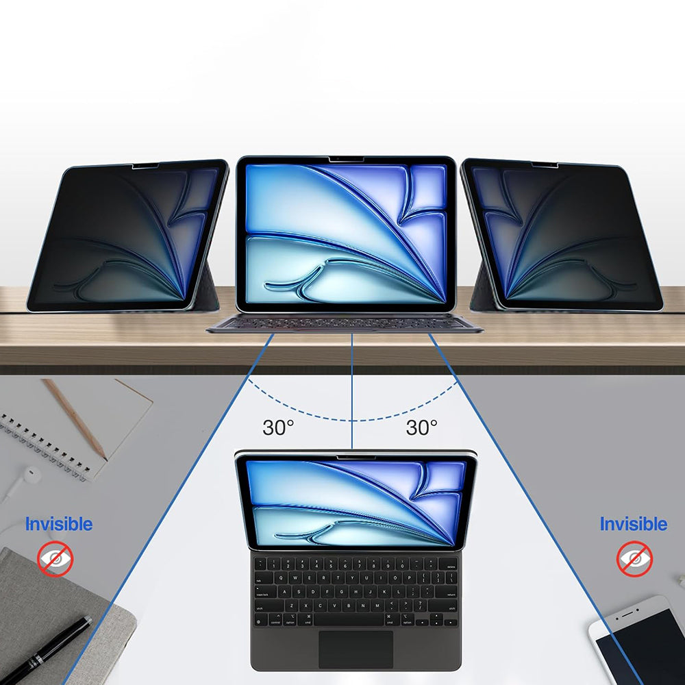 Протектор за екран Privacy Techsuit ArmorGlass CrystalHD за Samsung Galaxy Tab S10+ / Tab S9 FE+, закалено стъкло, пълно залепване, комплект от 2 броя