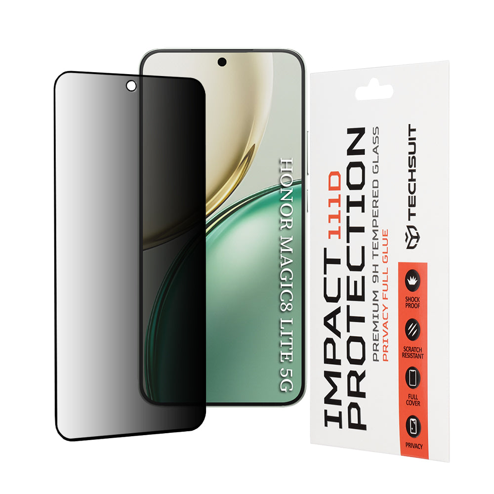 Защитно фолио Privacy Techsuit за Honor Magic8 Lite, закалено стъкло, 111D