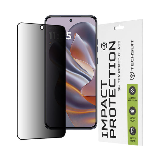 Протектор за екран Privacy Techsuit за Motorola Edge 50 Neo, закалено стъкло, пълно залепване, 111D