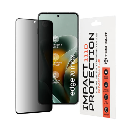 Протектор за екран Privacy Techsuit за Motorola Edge 70 Max, закалено стъкло, пълно залепване, 111D