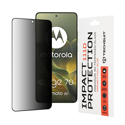 Защитно фолио Privacy Techsuit за Motorola Edge 70, закалено стъкло, Full Glue, 111D