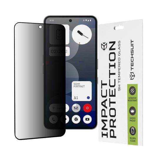 Протектор за екран Privacy Techsuit за Nothing Phone (3a) / Phone (3a) Pro, закалено стъкло, пълно залепване, 111D