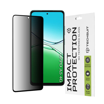 Протектор за екран Privacy Techsuit за Oppo A5 4G, закалено стъкло, пълно залепване, 111D