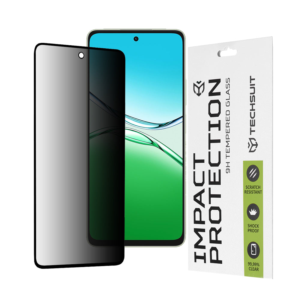 Протектор за екран Privacy Techsuit за Oppo A5 Pro 4G / A5 Pro, закалено стъкло, пълно залепване, 111D