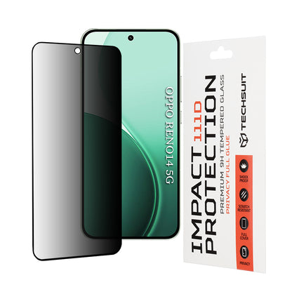 Защитно фолио Privacy Techsuit за Oppo Reno14, закалено стъкло, 111D