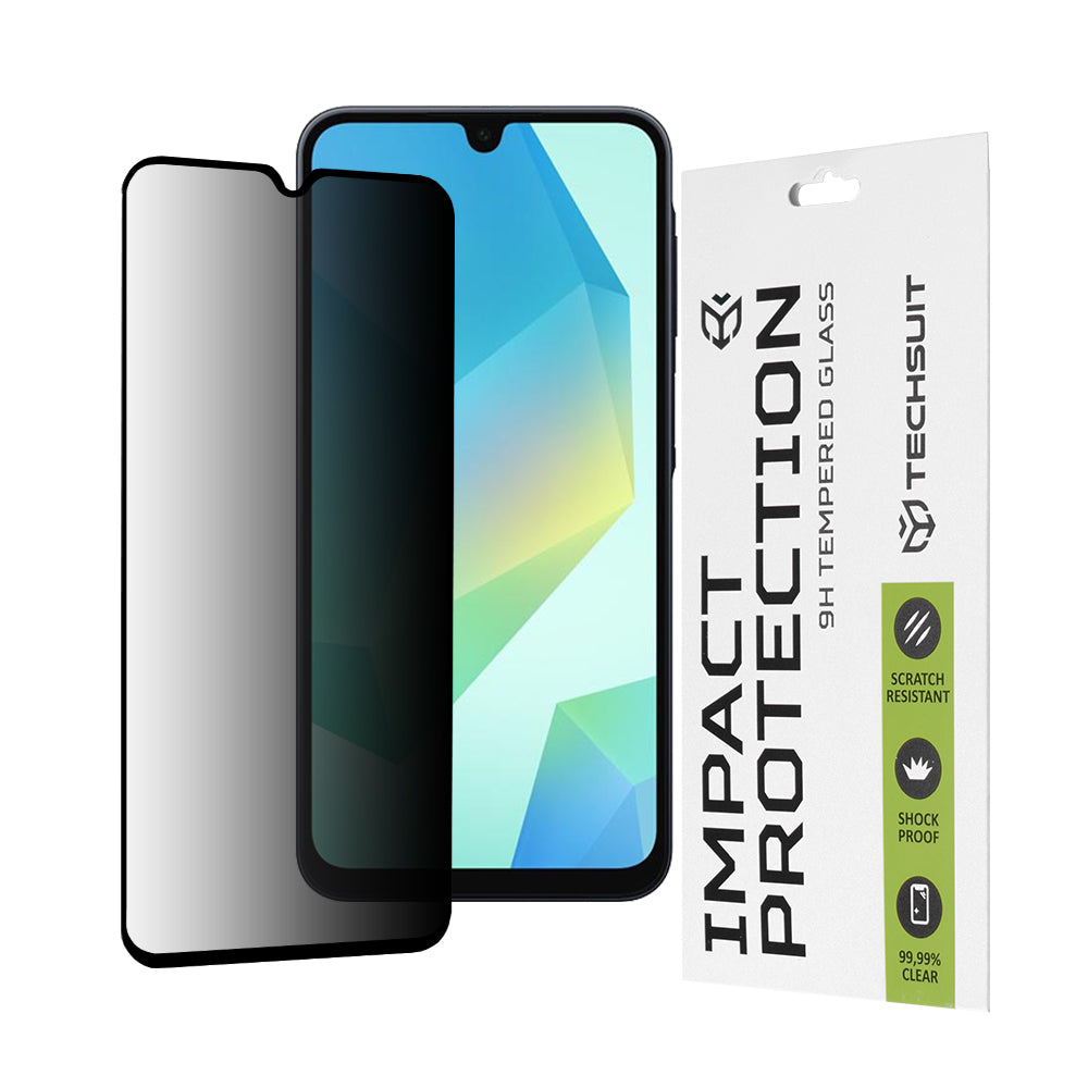 Протектор за екран Privacy Techsuit за Samsung Galaxy A16 5G A166 / A16 4G A165, закалено стъкло, пълно залепване, 111D