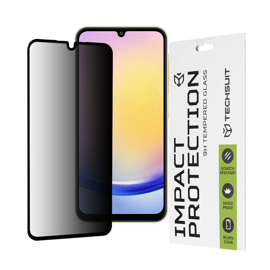 Протектор за екран Privacy Techsuit за Samsung Galaxy A25 A256, закалено стъкло, пълно залепване, 111D
