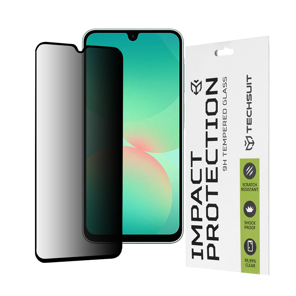 Протектор за екран Privacy Techsuit за Samsung Galaxy A26 A266, закалено стъкло, пълно залепване, 111D