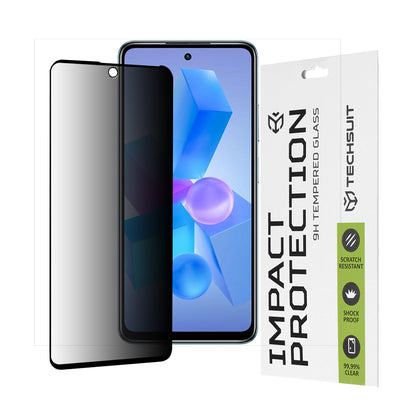 Протектор за екран Privacy Techsuit за Tecno Spark 20 Pro / Pova 5 Pro / Hot 40 / Hot 40 Pro, закалено стъкло, пълно залепване, 111D