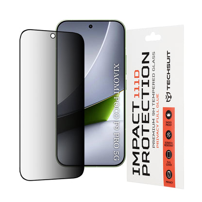 Защитно фолио за екран Privacy Techsuit за Xiaomi Poco F9 Pro, закалено стъкло, Full Glue, 111D