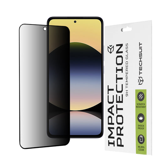 Протектор за екран Privacy Techsuit за Xiaomi Redmi Note 14 4G (Стандарт), закалено стъкло, пълно залепване, 111D