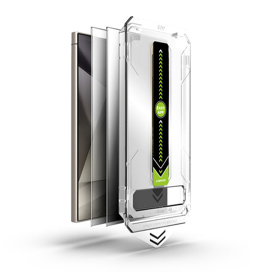 Протектор за екран Privacy Techsuit TitanGlass CrystalHD за Samsung Galaxy S24 Ultra S928, закалено стъкло, пълно залепване, комплект от 2 броя