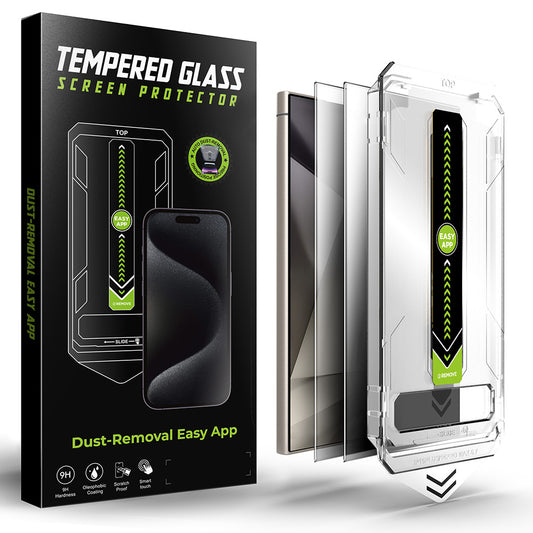 Протектор за екран Privacy Techsuit TitanGlass CrystalHD за Samsung Galaxy S24 Ultra S928, закалено стъкло, пълно залепване, комплект от 2 броя