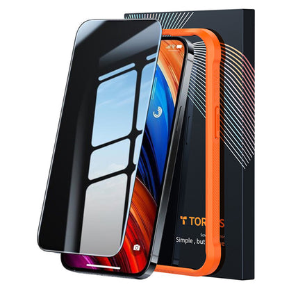 Защитно фолио за екран Privacy Torras GlassGo Epic за Apple iPhone 15 Pro Max, закалено стъкло, Full Glue