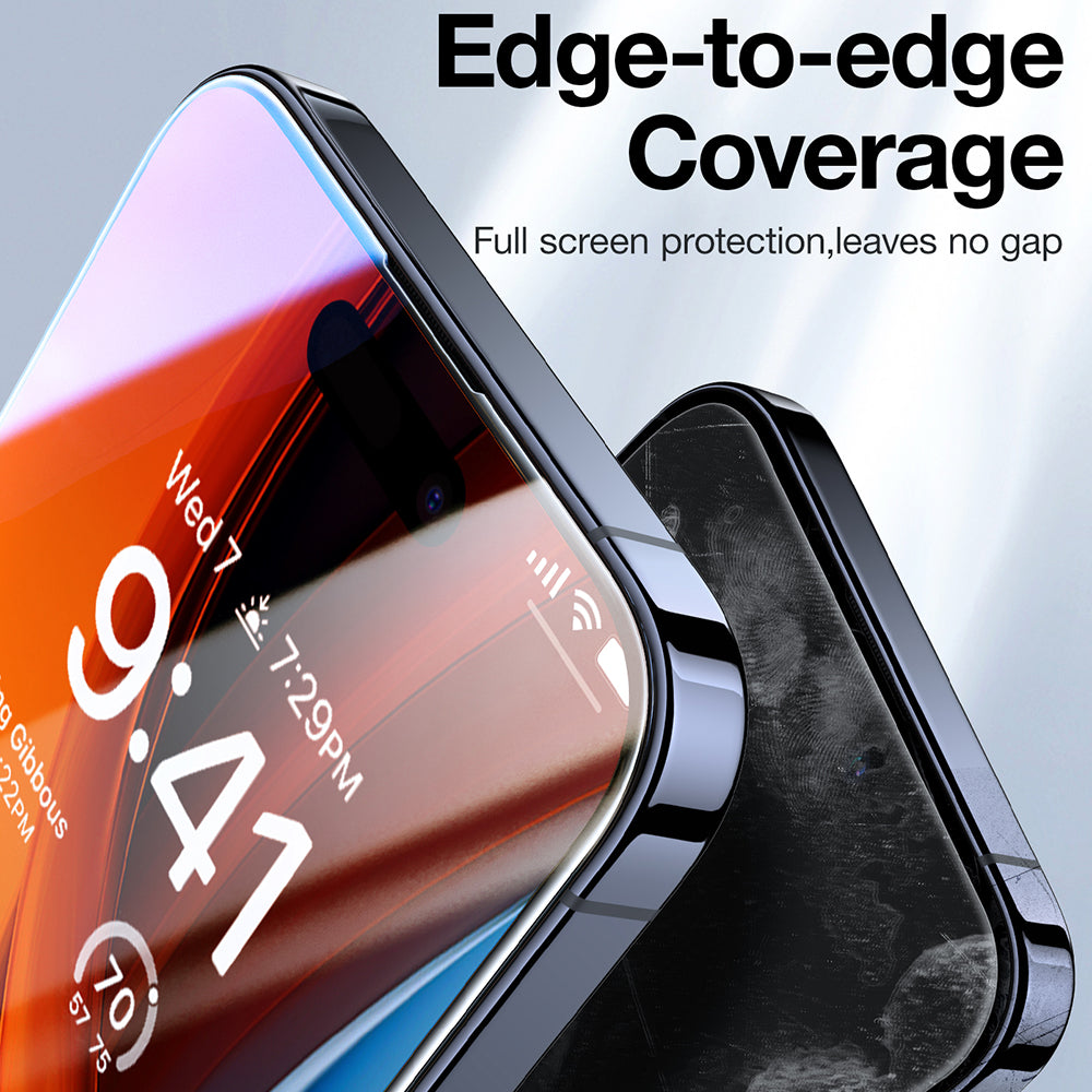 Защитно фолио за екран Privacy Torras GlassGo Epic за Apple iPhone 15 Pro Max, закалено стъкло, Full Glue