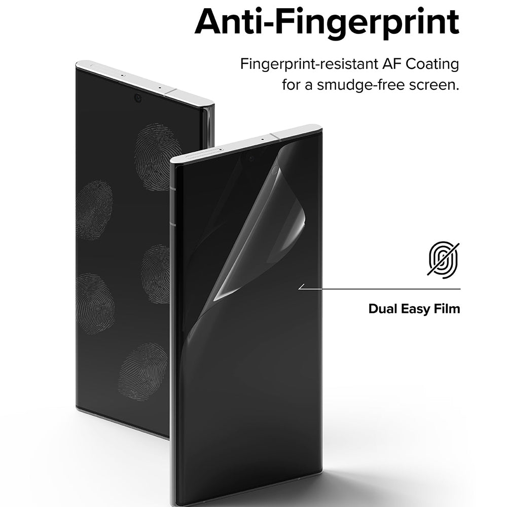 Защитно фолио за екран Ringke Dual Easy за Samsung Galaxy S22 Ultra 5G S908, Пластмаса, Комплект 2 броя