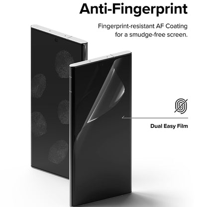 Защитно фолио за екран Ringke Dual Easy за Samsung Galaxy S22 Ultra 5G S908, Пластмаса, Комплект 2 броя