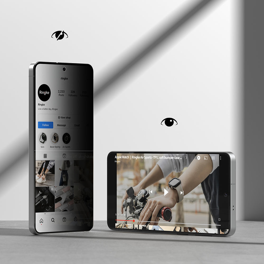 Защитно фолио Ringke Easy Slide за Samsung Galaxy S26 Plus, закалено стъкло, пълно залепване, комплект от 2 броя, черно