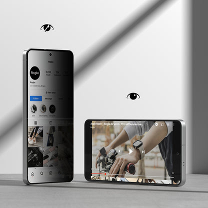 Защитно фолио Ringke Easy Slide за Samsung Galaxy S26 Plus, закалено стъкло, пълно залепване, комплект от 2 броя, черно
