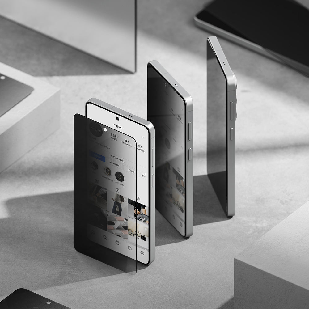 Защитно фолио Ringke Easy Slide за Samsung Galaxy S26 Plus, закалено стъкло, пълно залепване, комплект от 2 броя, черно