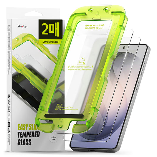 Ringke Easy Slide Screen Protector for Samsung Galaxy S26, Tempered Glass, Full Glue, Set of 2 Pieces