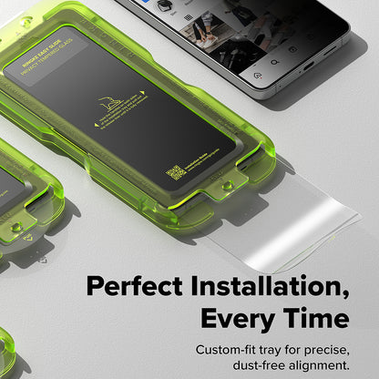 Защитно фолио Ringke Easy Slide за екран на Samsung Galaxy S26 S942, закалено стъкло, пълно залепване, комплект от 2 броя, черно