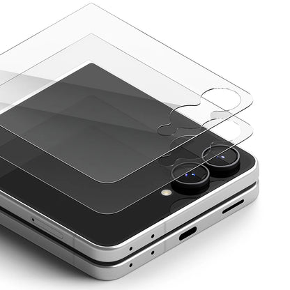 Протектор за външен екран Ringke Pro за Samsung Galaxy Z Flip8 F776, закалено стъкло, пълно залепване, комплект от 2 броя