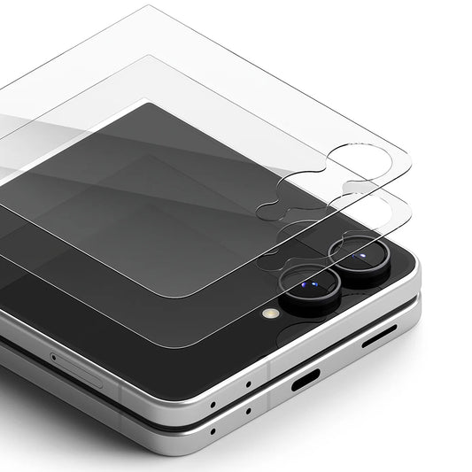 Протектор за външен екран Ringke Pro за Samsung Galaxy Z Flip8 F776, закалено стъкло, пълно залепване, комплект от 2 броя