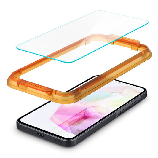 Защитно фолио за екран Spigen GlastR Align Master за Samsung Galaxy M35 / A35 5G A356, закалено стъкло, пълно залепване, комплект от 2 броя AGL07772