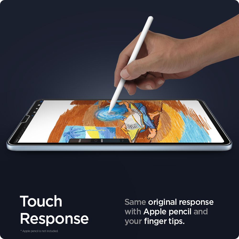 Защитно фолио за екран Spigen GlastR EZ FIT за Apple iPad Air (2022) / Pro 11 (2021) / Air (2020), закалено стъкло, Full Glue AGL02065