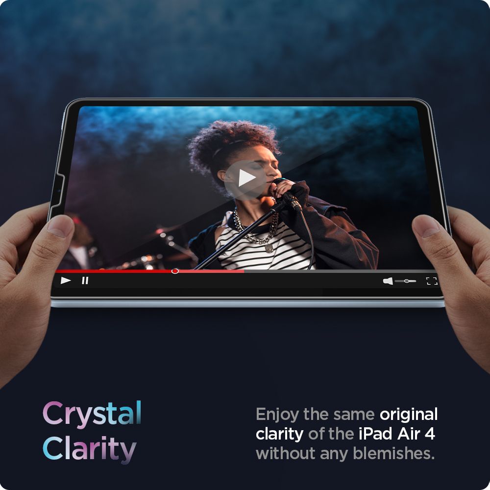 Защитно фолио за екран Spigen GlastR EZ FIT за Apple iPad Air (2022) / Pro 11 (2021) / Air (2020), закалено стъкло, Full Glue AGL02065