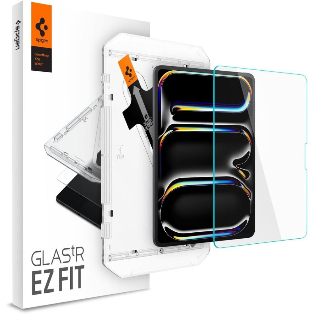 Защитно фолио за екран Spigen GlastR EZ FIT за Apple iPad Pro 13 (2024), закалено стъкло, Full Glue AGL07793