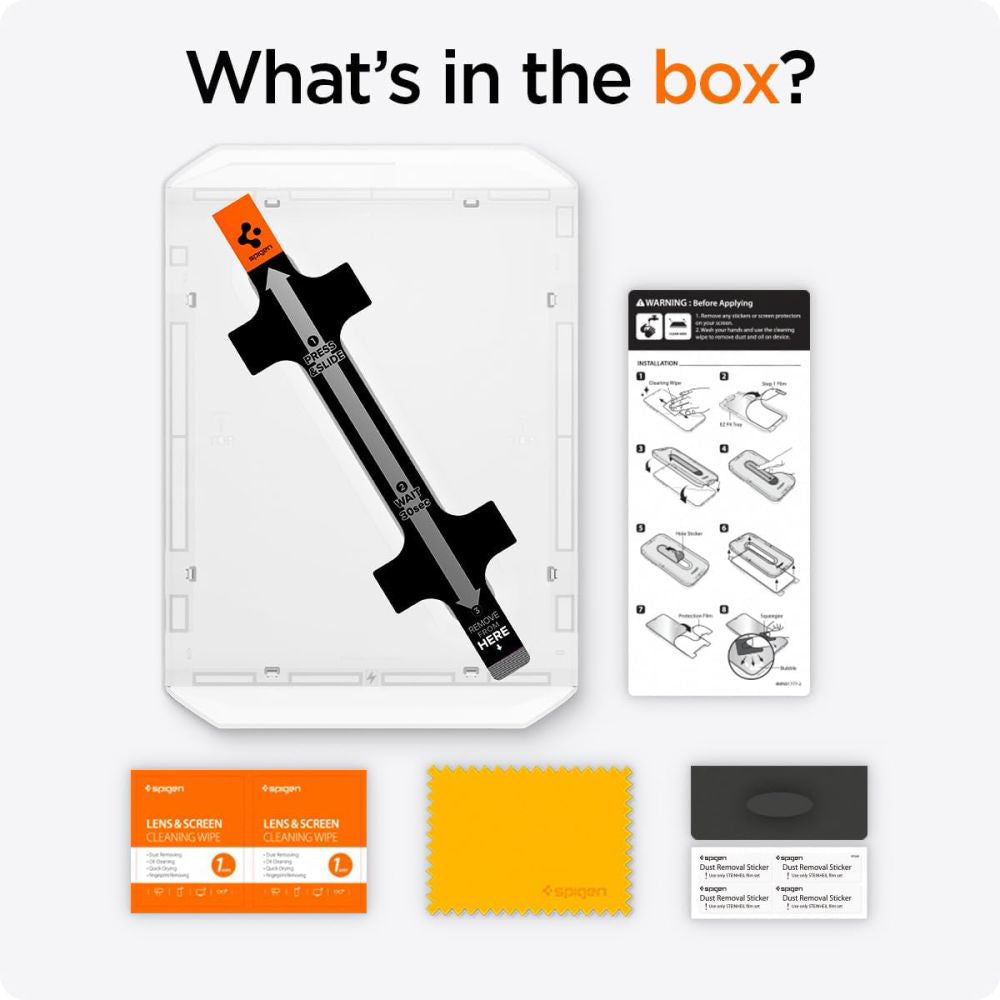 Защитно фолио за екран Spigen GlastR EZ FIT за Apple iPad Pro 13 (2024), закалено стъкло, Full Glue AGL07793