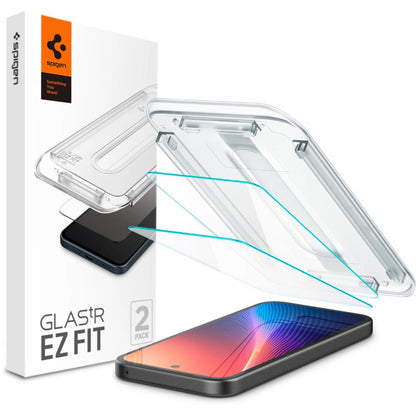Защитно фолио за екран Spigen GlastR EZ FIT за Google Pixel 9a, закалено стъкло, Full Glue, комплект от 2 броя AGL08938