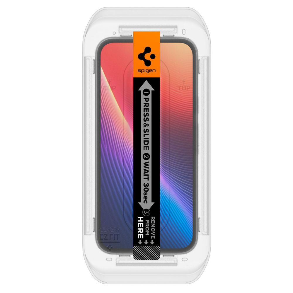 Защитно фолио за екран Spigen GlastR EZ FIT за Google Pixel 9a, закалено стъкло, Full Glue, комплект от 2 броя AGL08938