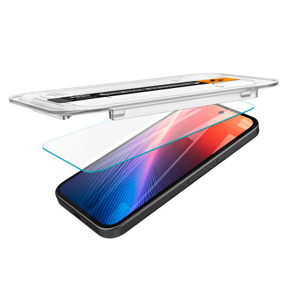 Защитно фолио за екран Spigen GlastR EZ FIT за Google Pixel 9a, закалено стъкло, Full Glue, комплект от 2 броя AGL08938