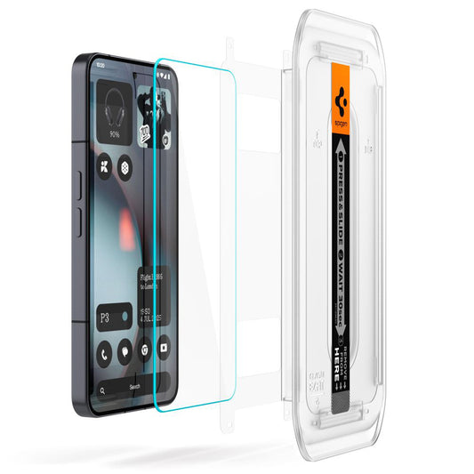 Фолио за защита на екрана Spigen GlastR EZ FIT за Nothing Phone (3), закалено стъкло, пълно лепене, комплект от 2 броя AGL10165