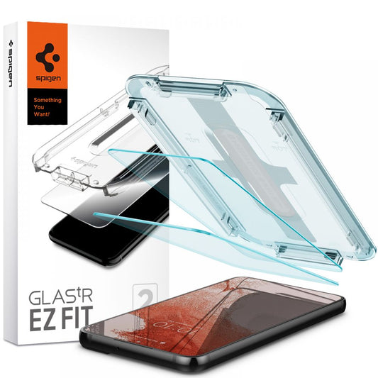 Протектор за екран Spigen GlastR EZ FIT за Samsung Galaxy S22 5G S901, закалено стъкло, пълно залепване, комплект 2 броя AGL04151